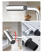 Waterfall Kitchen Faucet with Pull Down Sprayer | 3-Mode 360° Swivel Stainless Steel Sink Mixer Tap