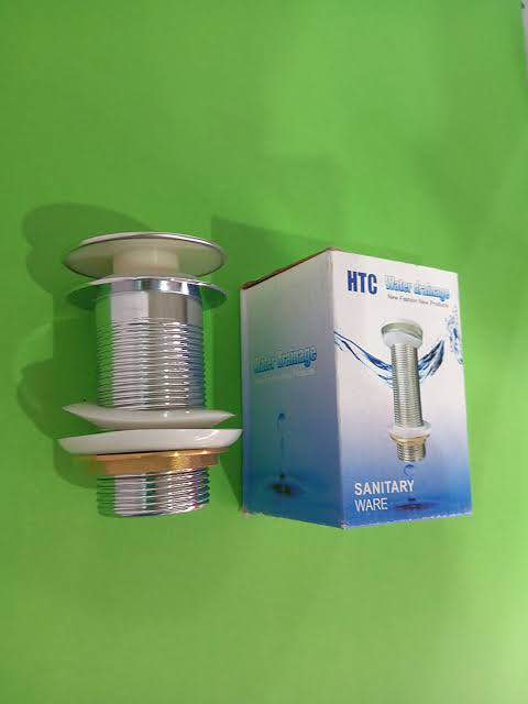 4 Inch Chrome Push Waste Pop-Up Drain | Bathroom Basin & Vanity Sink Waste