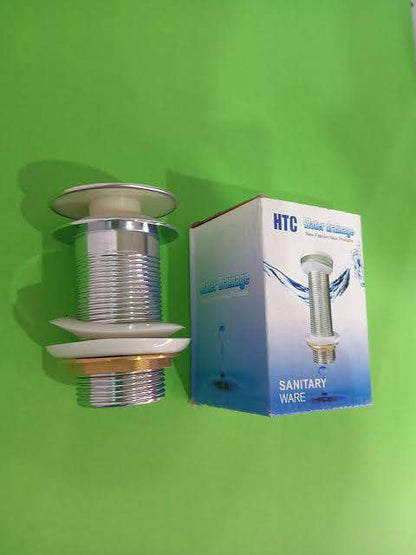 4 Inch Chrome Push Waste Pop-Up Drain | Bathroom Basin & Vanity Sink Waste