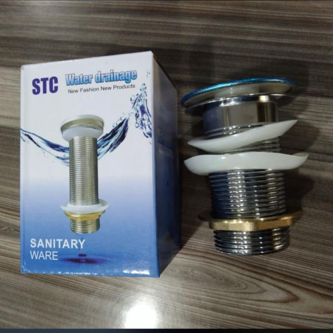 4 Inch Chrome Push Waste Pop-Up Drain | Bathroom Basin & Vanity Sink Waste