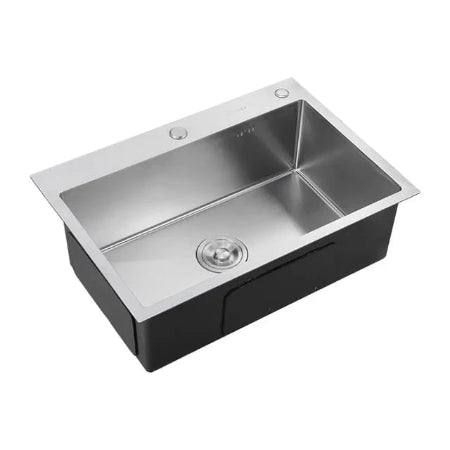 24x18 Handmade Kitchen Sink Stainless Steel 6045 – Single Bowl Sink with Drain & Rinse Basket