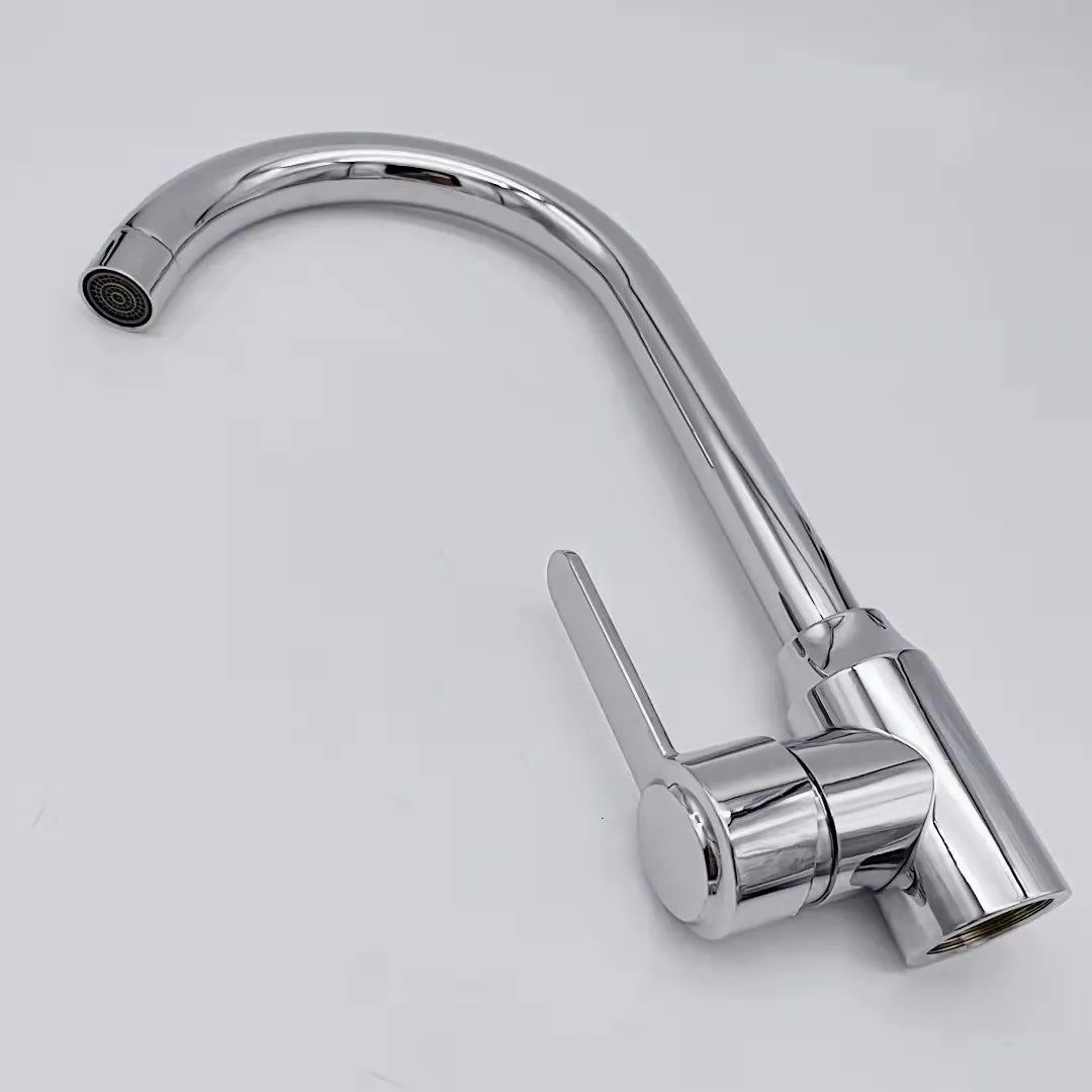 Stainless Steel Hot & Cold Kitchen Sink Mixer Tap | Single Handle Vegetable Basin Faucet – Ceramic Disc, Deck Mounted