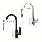 360° Rotating Kitchen Faucet | Single Handle Chrome Sink Mixer Tap with Expandable Inlet Pipe – Universal Thread