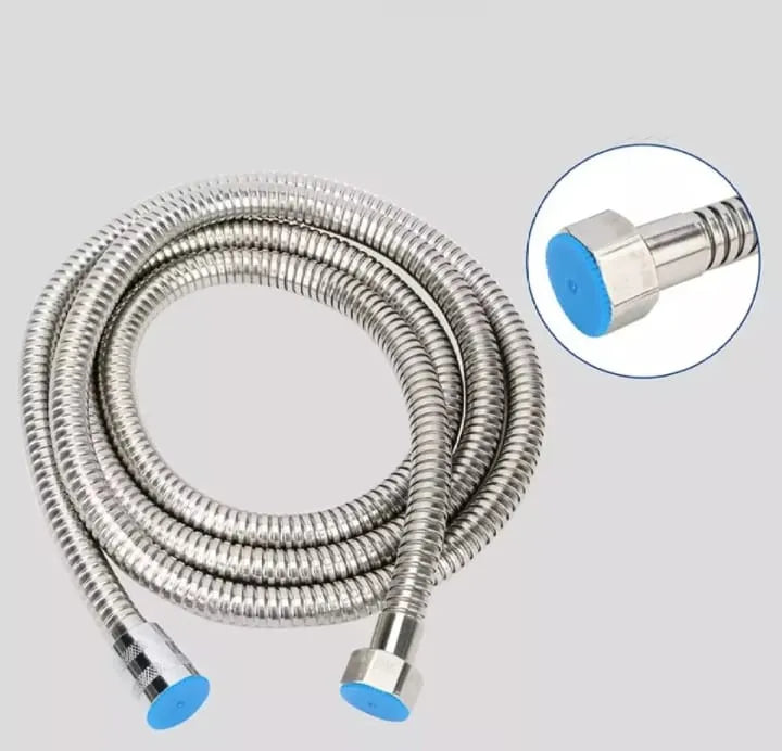 FACO Double Interlock Chromium Plated Flexible Hose | Muslim Shower & Hand Shower Pipe – 1m & 1.5m