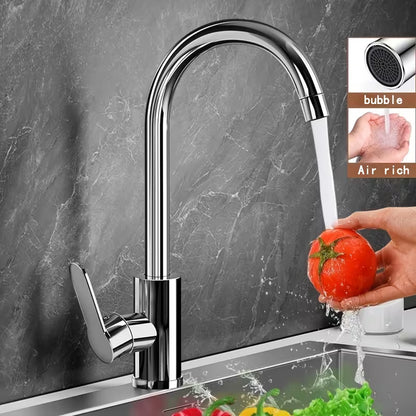 360° Rotating Kitchen Faucet | Single Handle Chrome Sink Mixer Tap with Expandable Inlet Pipe – Universal Thread
