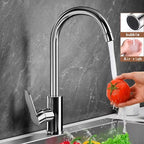 360° Rotating Kitchen Faucet | Single Handle Chrome Sink Mixer Tap with Expandable Inlet Pipe – Universal Thread