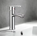 Silver Chrome Bathroom Basin Mixer Faucet | Single Handle Hot & Cold Washbasin Tap