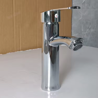 Silver Chrome Bathroom Basin Mixer Faucet | Single Handle Hot & Cold Washbasin Tap