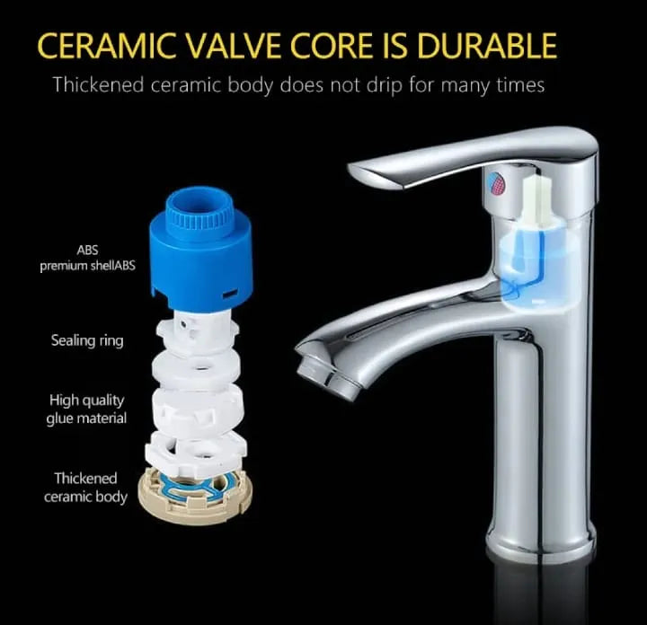 Silver Chrome Bathroom Basin Mixer Faucet | Single Handle Hot & Cold Washbasin Tap