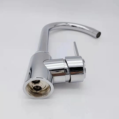 Stainless Steel Hot & Cold Kitchen Sink Mixer Tap | Single Handle Vegetable Basin Faucet – Ceramic Disc, Deck Mounted
