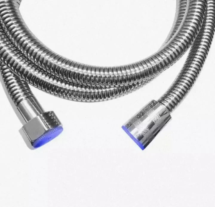 FACO Double Interlock Chromium Plated Flexible Hose | Muslim Shower & Hand Shower Pipe – 1m & 1.5m