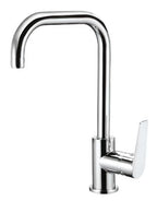 Bay Neck Chrome Kitchen Mixer Faucet | Hot & Cold Single Handle Sink Tap – PVC Body, Deck Mounted