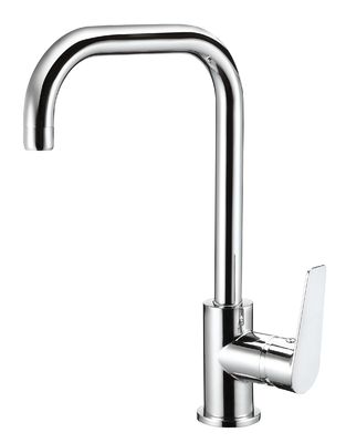 Bay Neck Chrome Kitchen Mixer Faucet | Hot & Cold Single Handle Sink Tap – PVC Body, Deck Mounted
