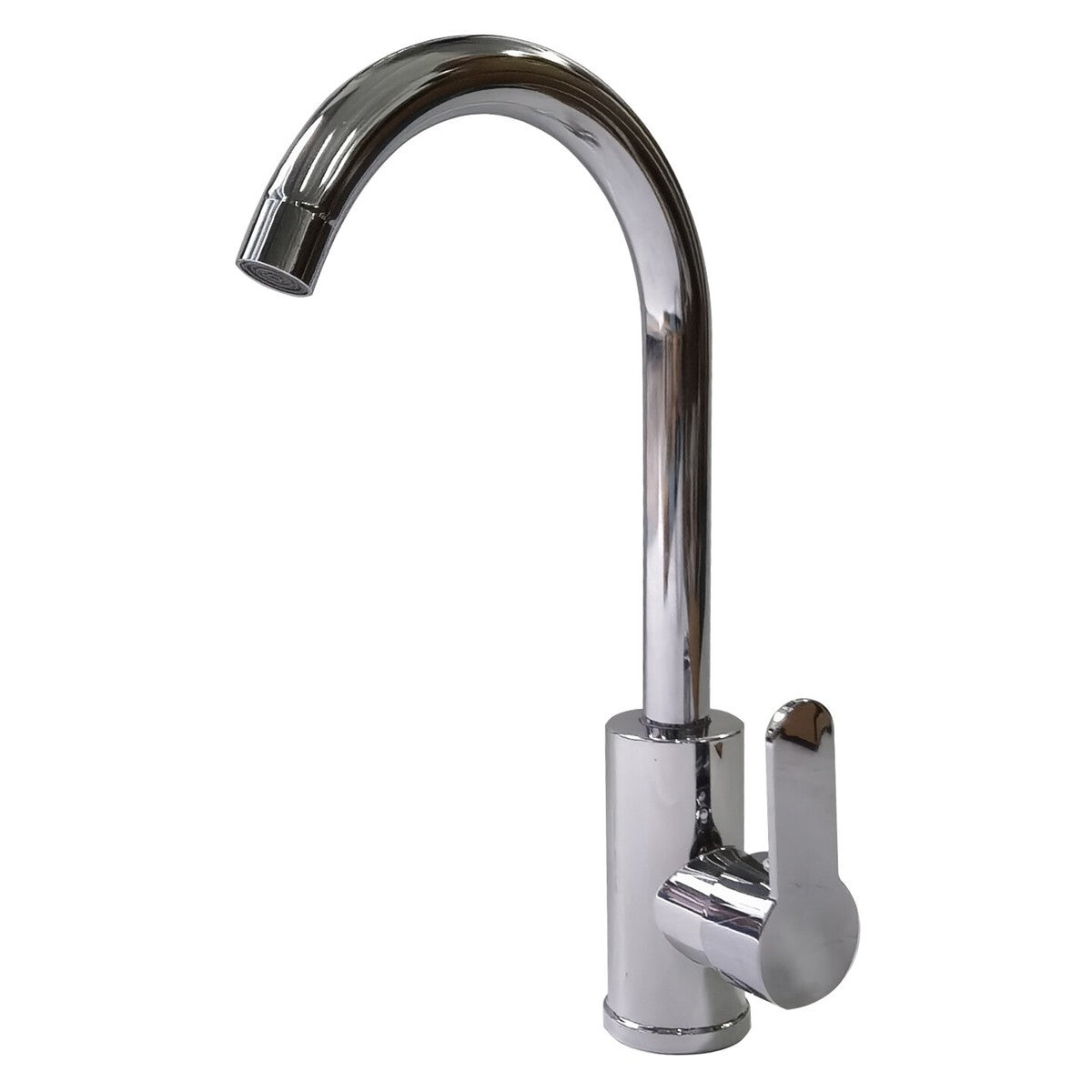 Modern Chrome High-Arc Kitchen Sink Mixer Tap | Single Handle 360° Swivel Hot & Cold Faucet