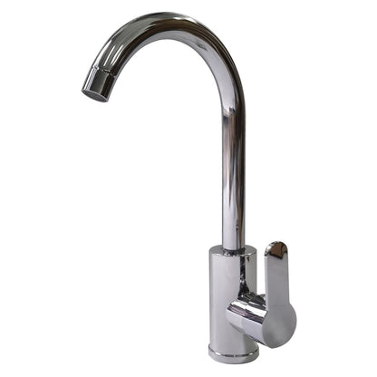 Modern Chrome High-Arc Kitchen Sink Mixer Tap | Single Handle 360° Swivel Hot & Cold Faucet