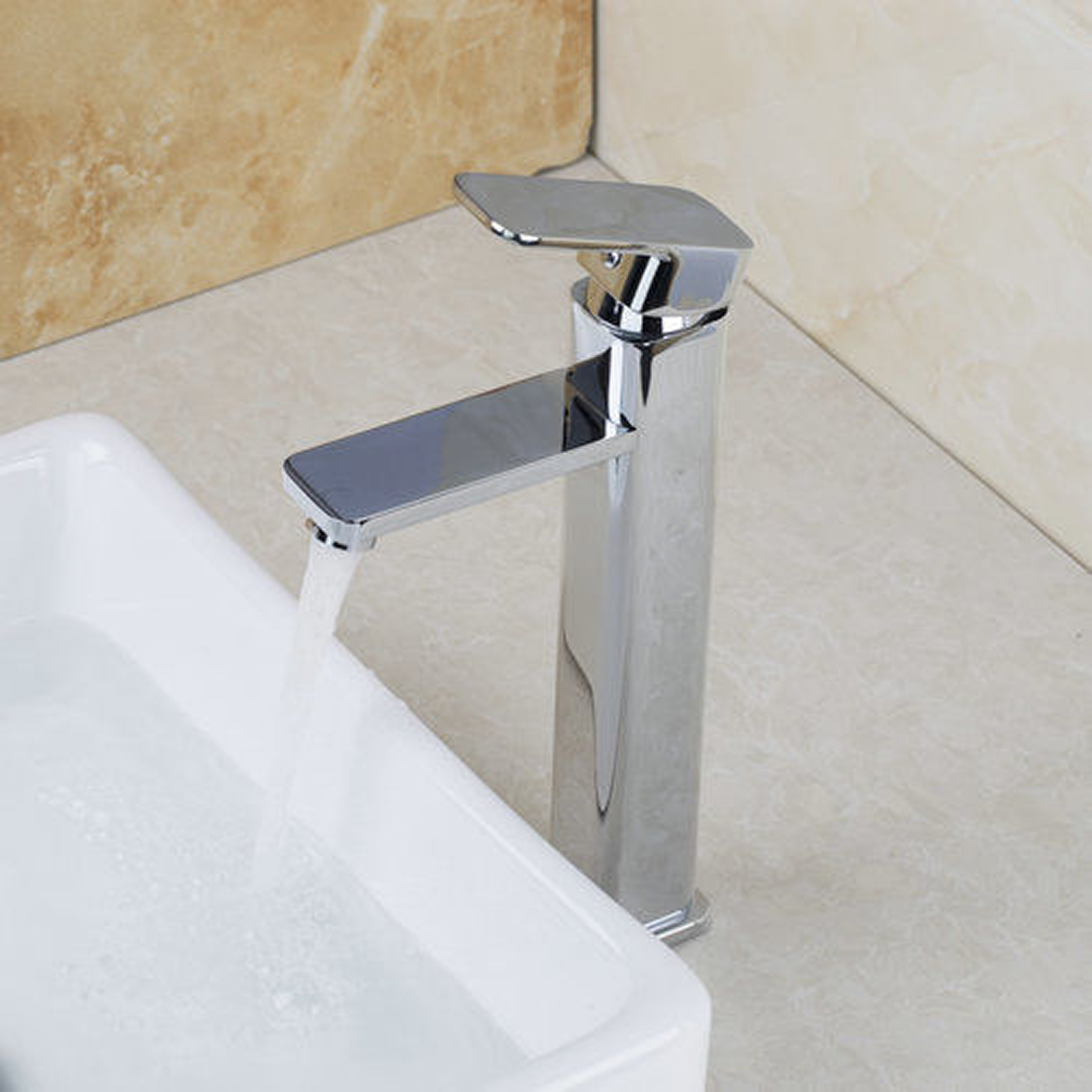 Chrome Single Handle Basin Vanity Mixer Faucet | Hot & Cold Deck Mounted Tap – Brass Body (Model YL11802)