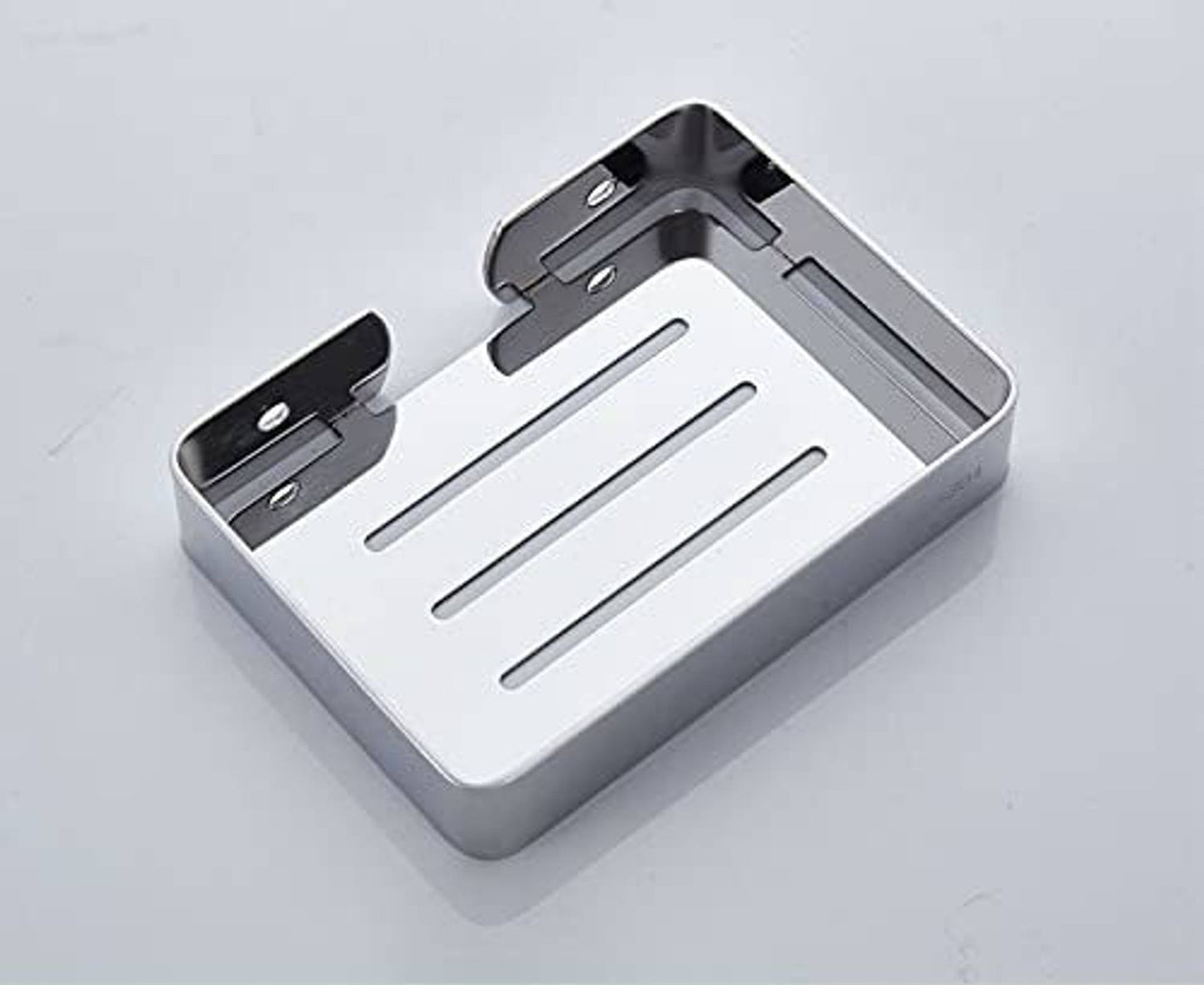 304 Stainless Steel Soap Dish Holder | Wall Mounted Soap Saver Tray with Drainage – 13.5×9.7 cm