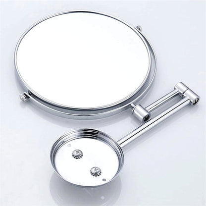 Dual-Sided 360° Magnifying Mirror | Wall Mounted Vanity Mirror with Extendable Swivel Arm