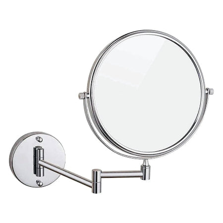 Dual-Sided 360° Magnifying Mirror | Wall Mounted Vanity Mirror with Extendable Swivel Arm
